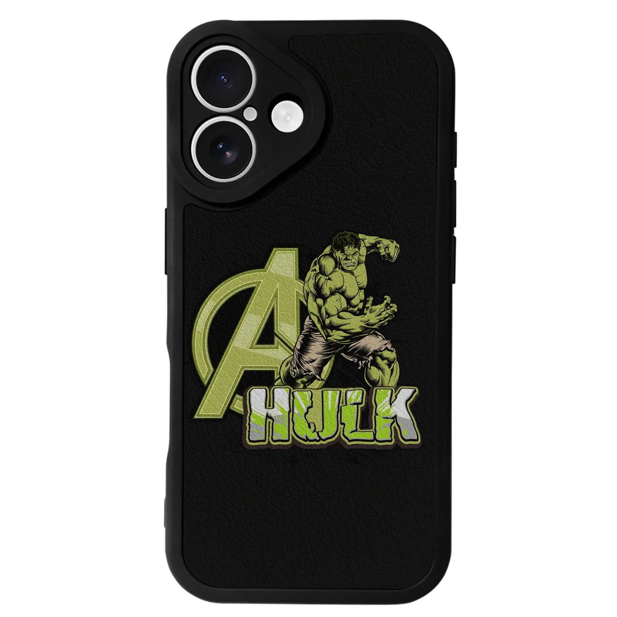 アベンジャーズ (Avenjāzu) グッズ ハルク（Hulk） - IPhone 16シリーズ対応 ・ シリコンスマホケース ・ レザー調 ・ 高精度フィット ・ 耐衝撃 ・ ワイヤレス充電対応 ・ 精密カット